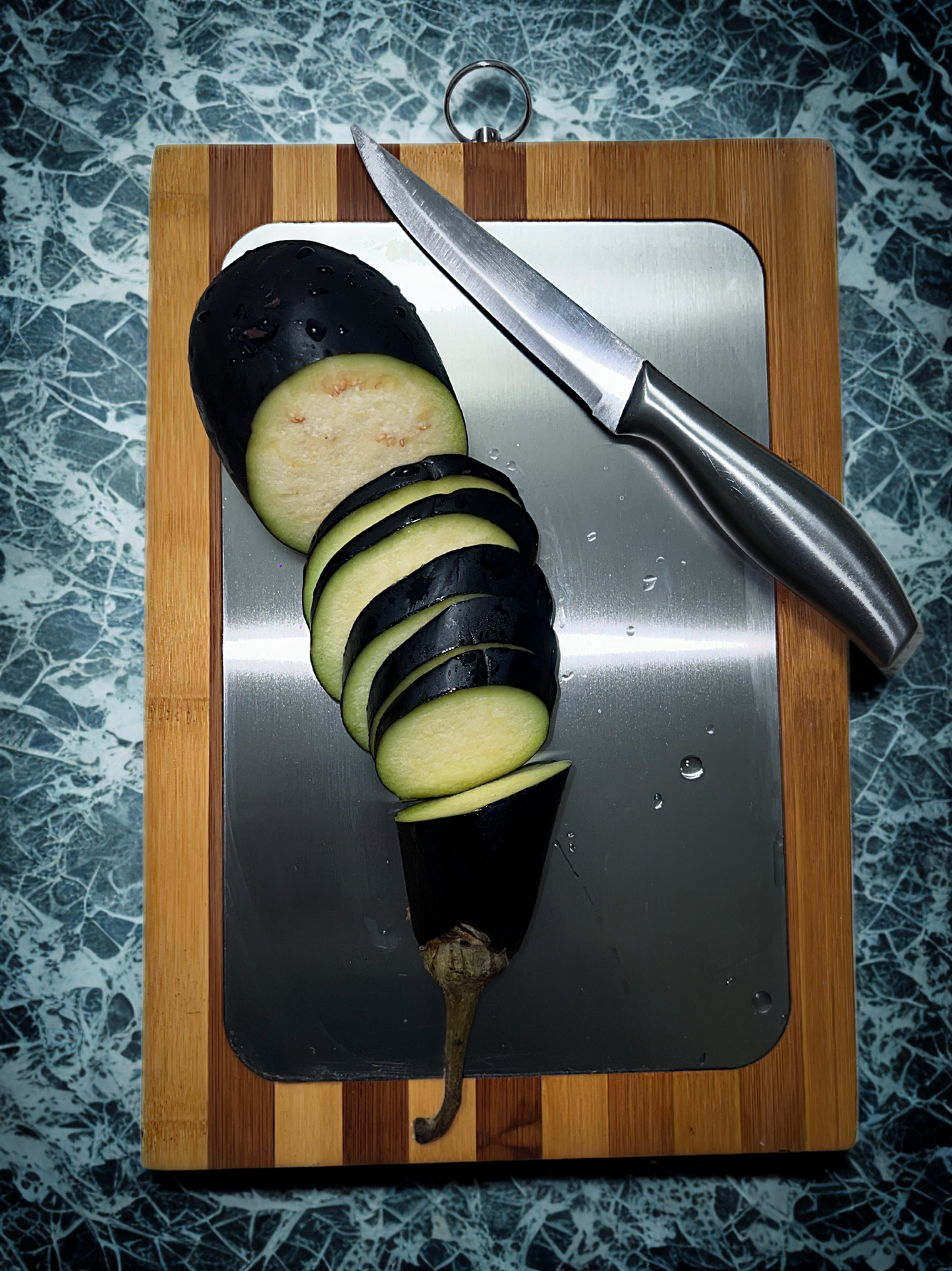 Planche à découper 3en1 INOX BAMBOU PLASTIQUE  لوح تقطيع الخضروالفواكه